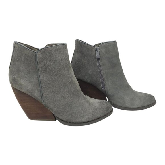 Very Volatile Whitby Ankle Boots Womens Size 10 Suede Leather Wedge Zip Gray - Picture 12 of 16